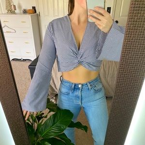 Pretty Little Thing bell sleeve crop top!!